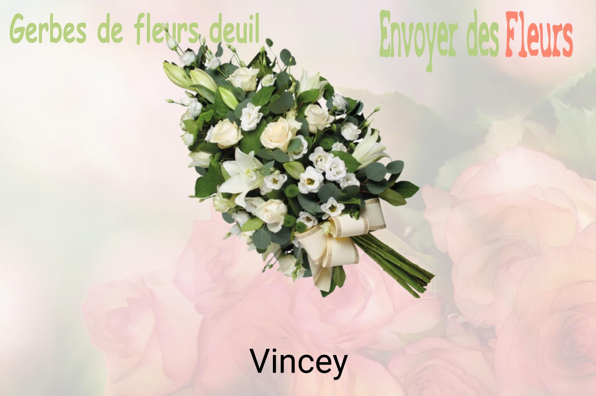 Gerbe de fleurs de deuil livrée à Vincey